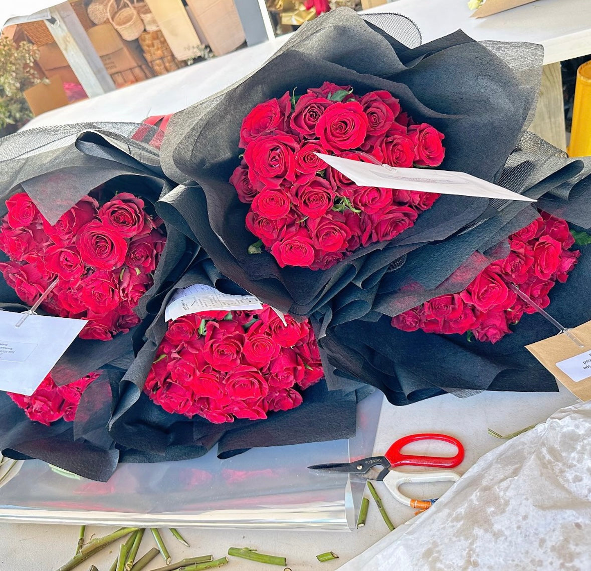 ONLY YOU( Luxury Red rose bouquet with Black wrapping) - Vermont Florist