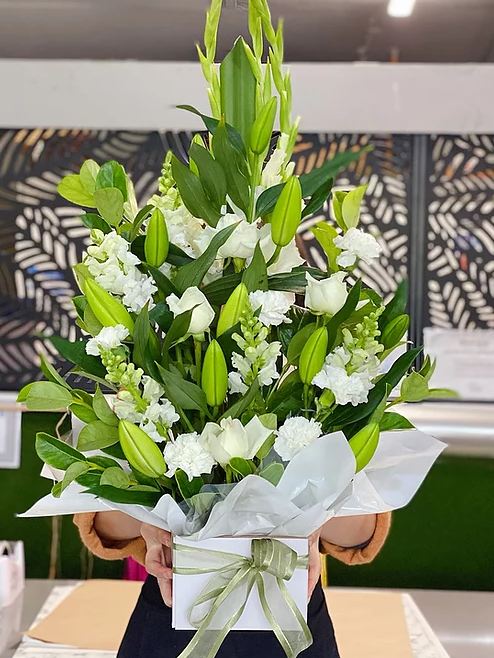 White sympathy Box - Vermont Florist