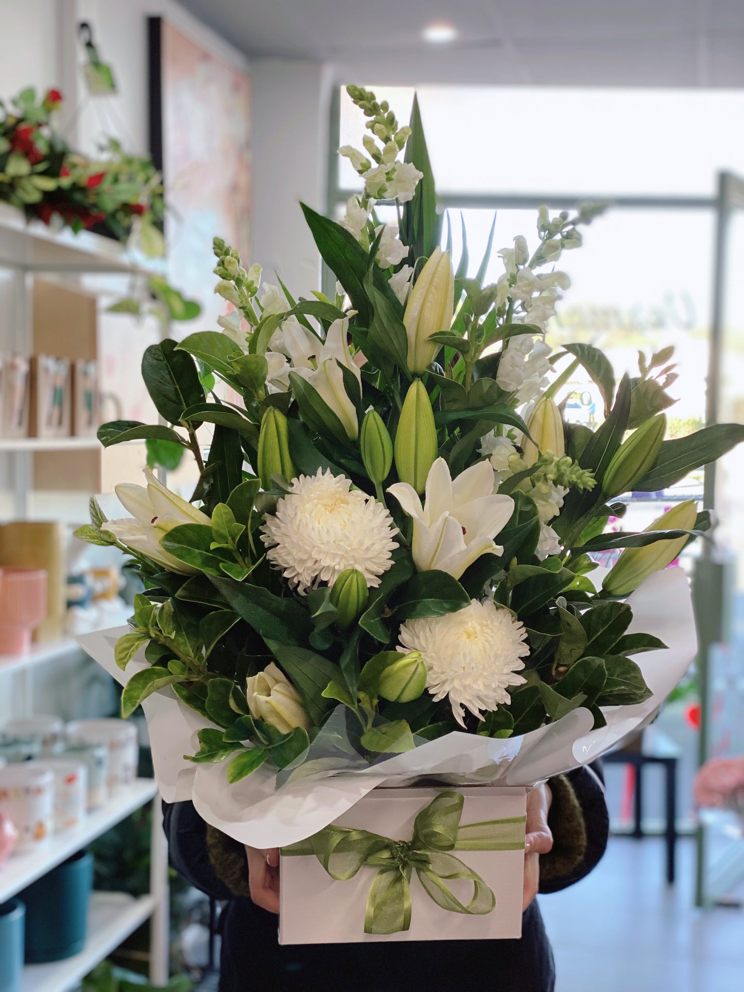 White sympathy Box - Vermont Florist