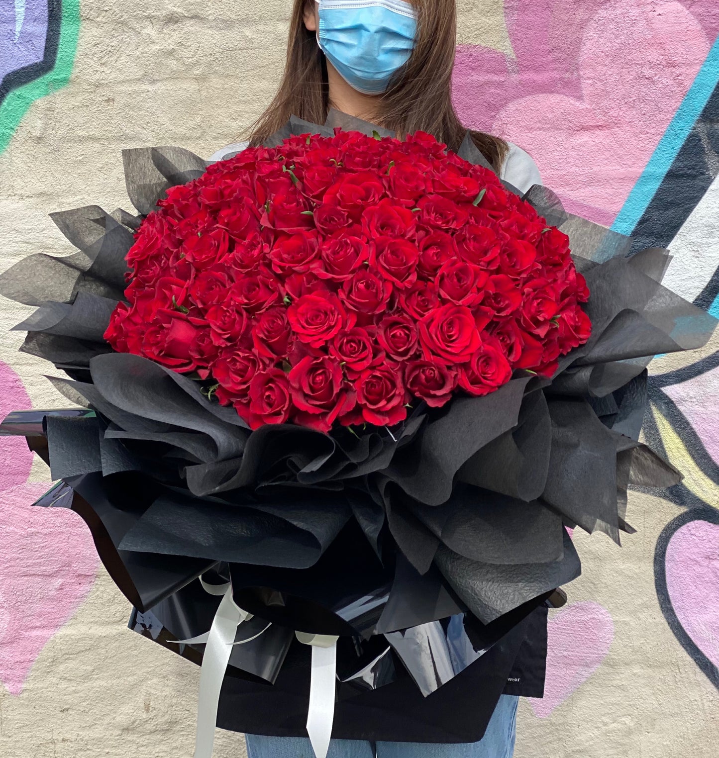 Eternal love (99 premium long stem red rose hand bouquet) - Vermont Florist