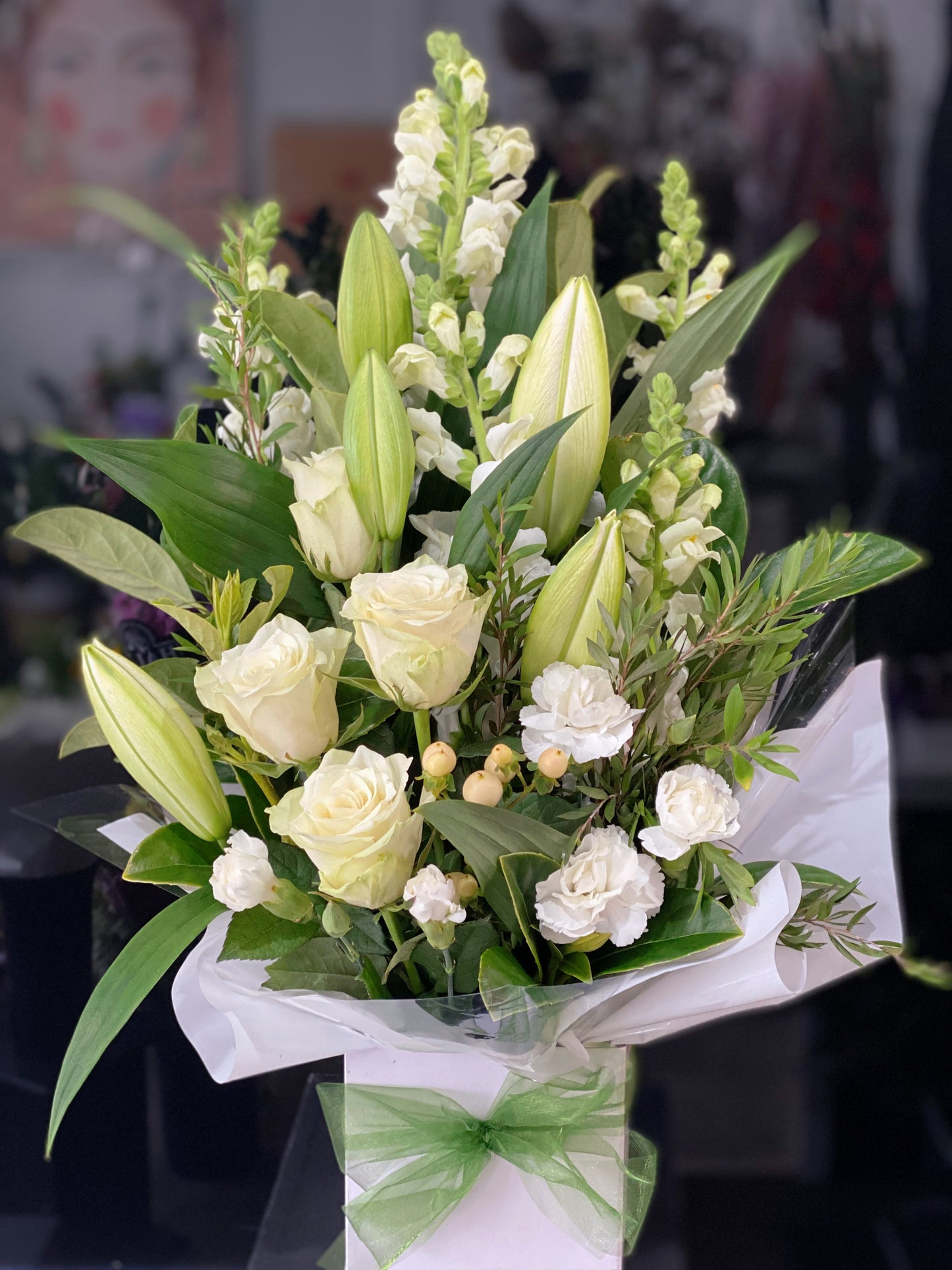 White sympathy Box - Vermont Florist