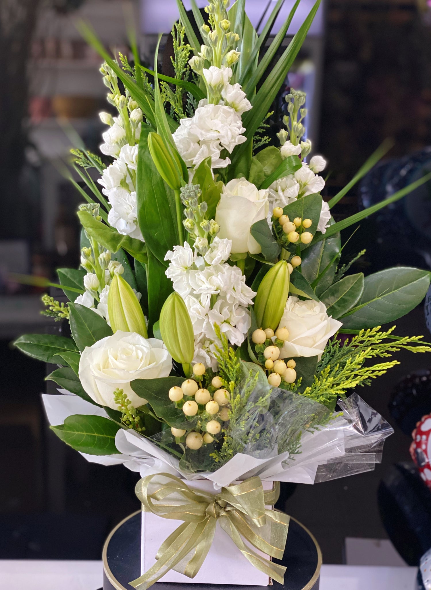 White sympathy box - Vermont Florist