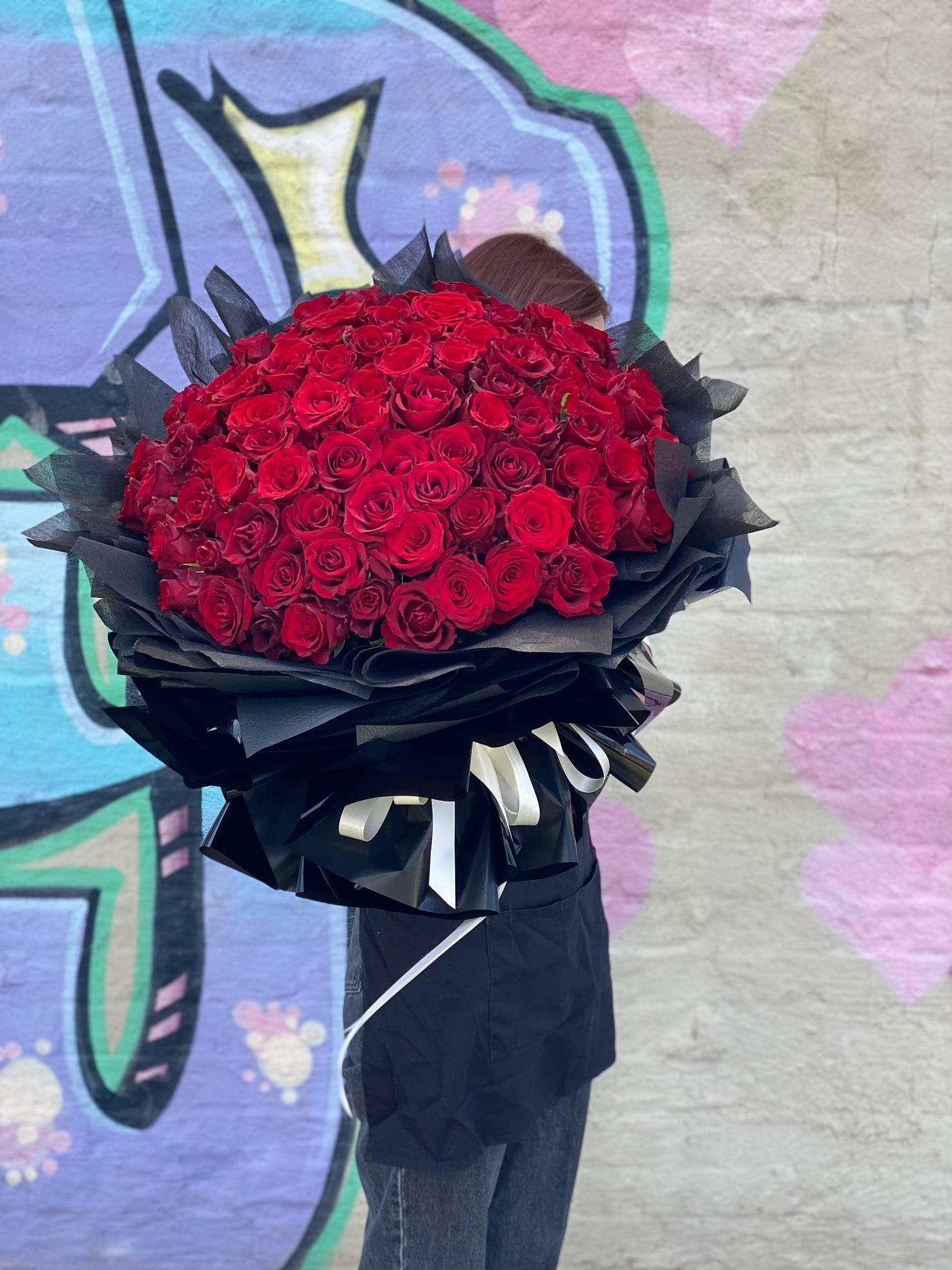 Eternal love (99 premium long stem red rose hand bouquet) - Vermont Florist