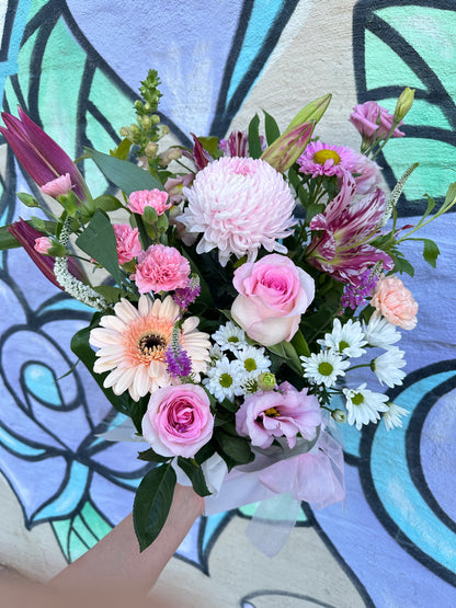 Mother’s Day box arrangement (pinky & white soft tone designer choice) - Vermont Florist