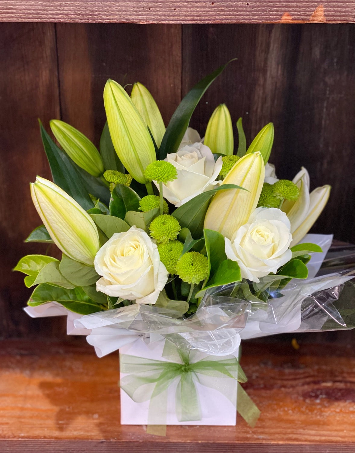 Peace (white and green arrangement) - Vermont Florist