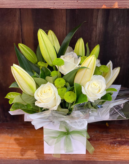 Peace (white and green arrangement) - Vermont Florist