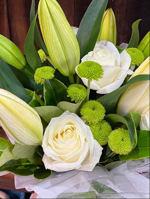 Peace (white and green arrangement) - Vermont Florist