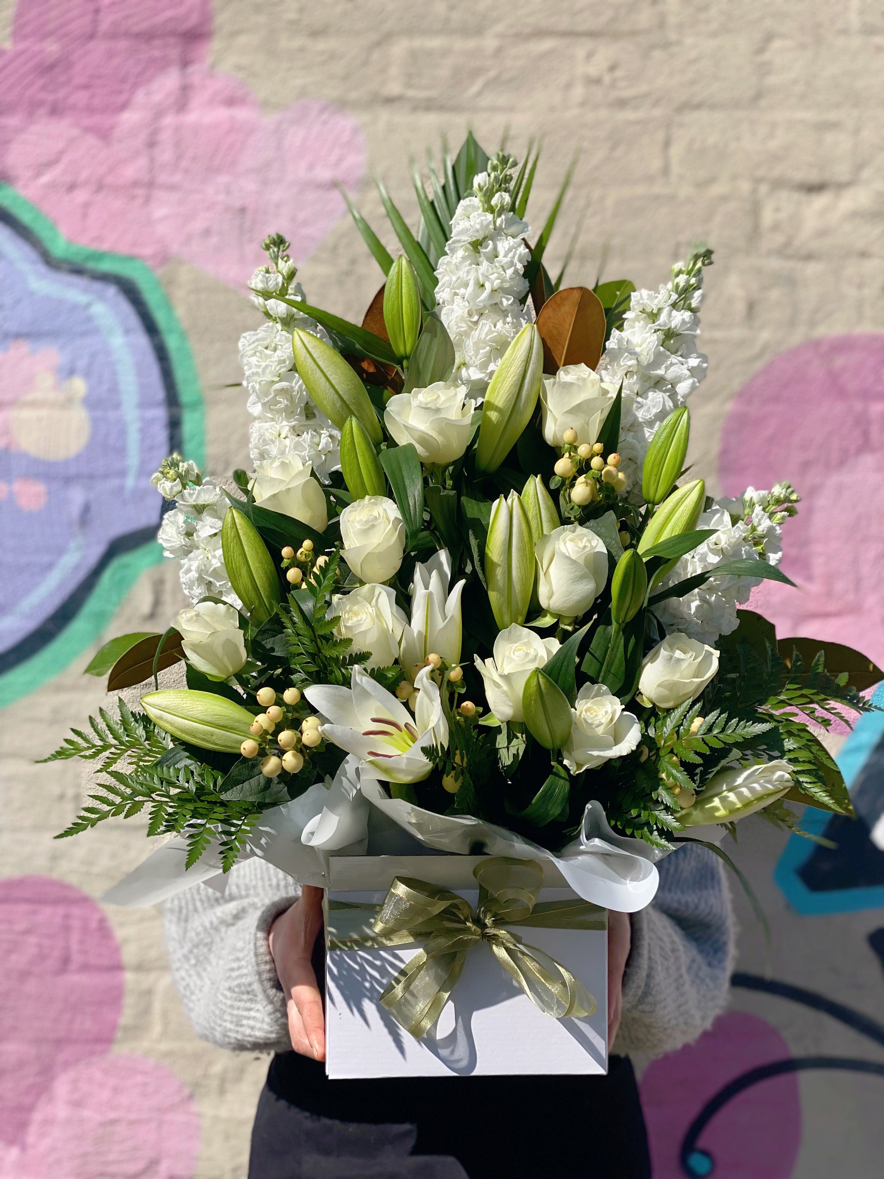 White sympathy box - Vermont Florist