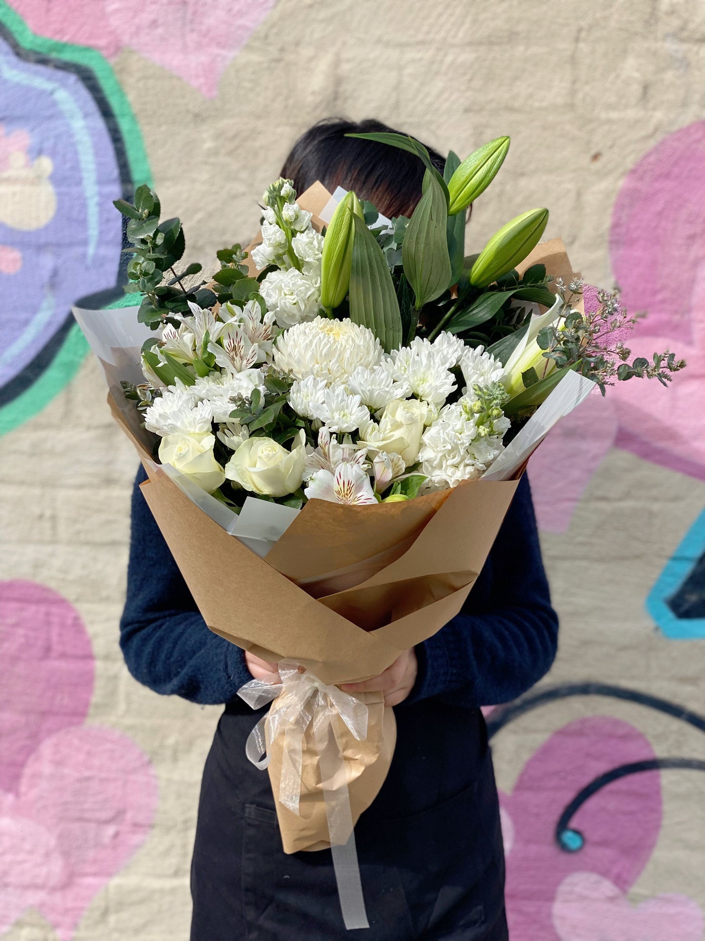 All White bouquet - Vermont Florist